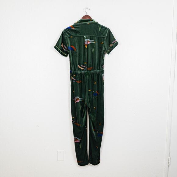 Rachel Antonoff duck jumpsuit Green Velvet Short Sleeve Size XS - Picture 10 of 10
